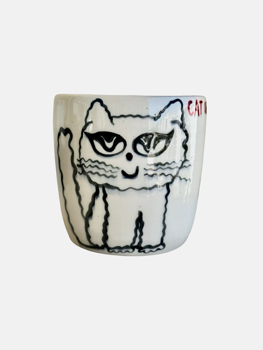 Hand-Painted Cat Mug