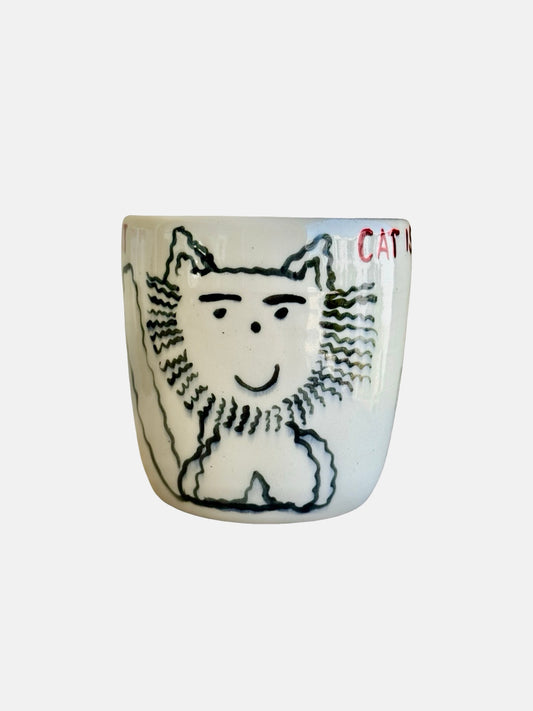 Hand-Painted Cat Mug