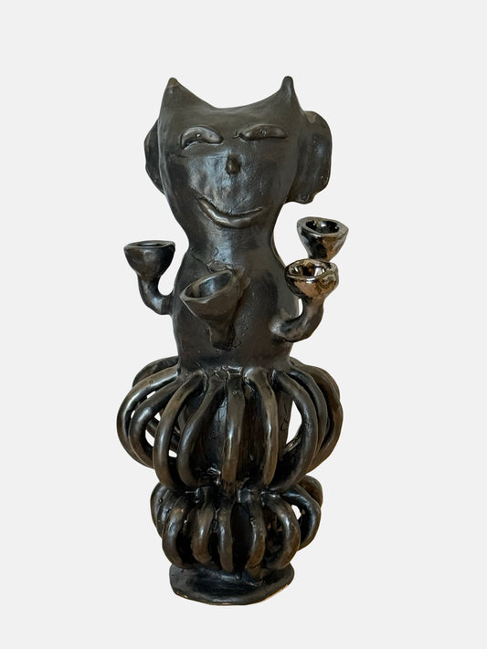 Hand-built Cat Candle Holder