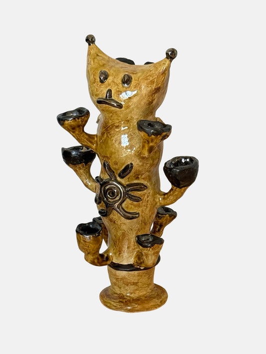 Hand-built Cat Candle Holder