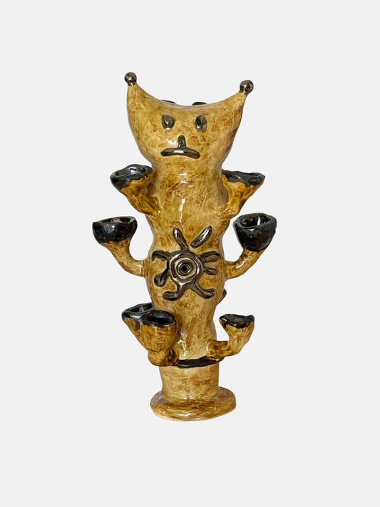 Hand-built Cat Candle Holder